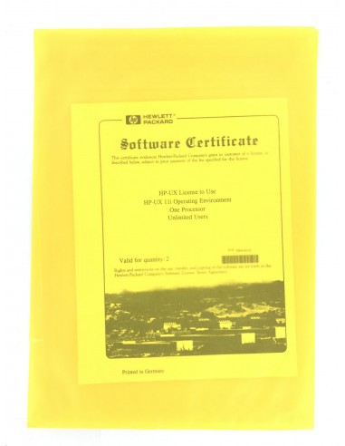 HP-UX 5969-8143 SOFTWARE CERTIFICATE...