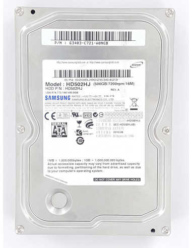 Samsung HD502HJ disque dur 500Gb SATA...