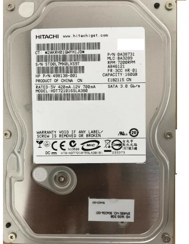 HP 498138-001 160GB SATA 3GB/S...