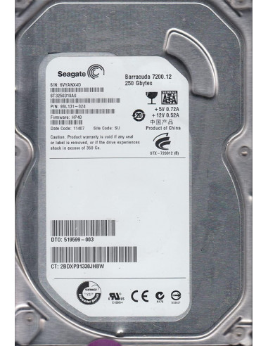 HP 9SL131-024 250G SATA3 ECO 7200RPM...