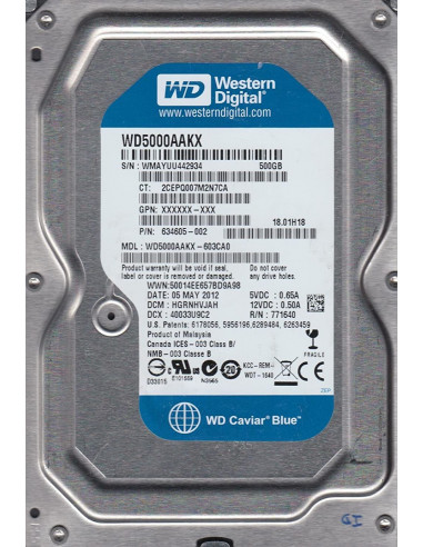 HP  WD 634605-002 500GB 7200 tr/min...